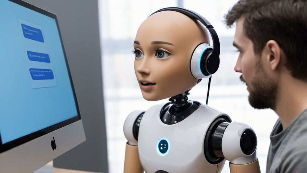 a Human teaching a robot