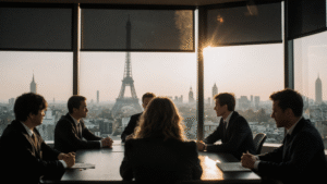 Réunion d'affaires en France avec accompagnement personnalisé par une agence automatisation France