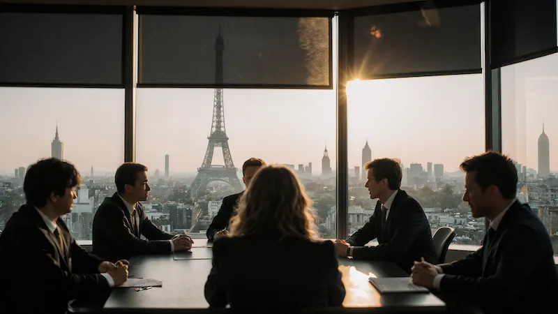 Réunion d'affaires en France avec accompagnement personnalisé par une agence automatisation France